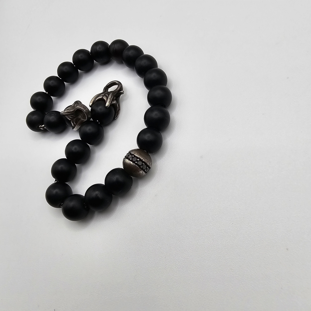 Black Beaded Bracelet